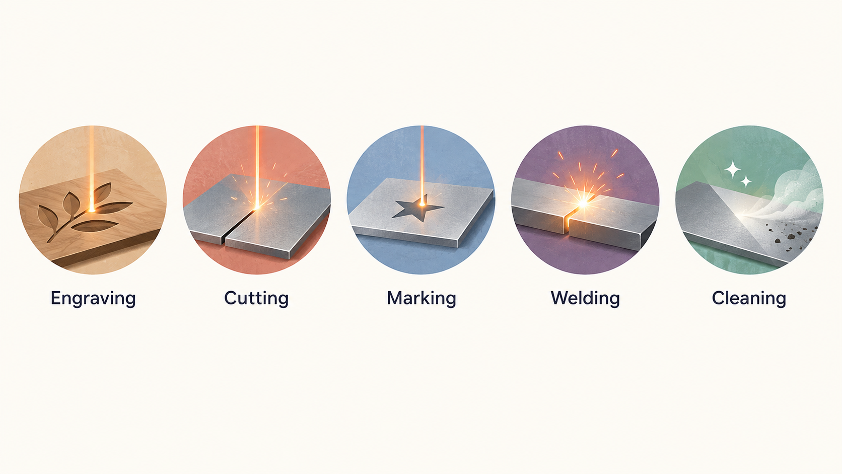 Introduce the range Acmer presents on its storefront: four laser product families, plus accessories, laser modules, and materials.